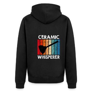 Plombier mécanicien d’usine Ceramic Whisperer - Veste à capuche bio Premium Unisexe - noir - Dos - Nico (187cm)