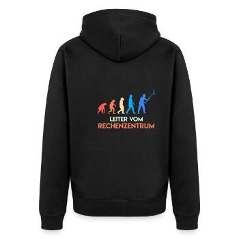 Leiter vom Rechenzentrum Garten - Unisex Premium Bio Zip Hoodie - Schwarz - Hinten - Nico (187cm)