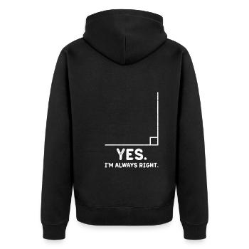 Ja ich habe immer Recht lustiges Mathe - Unisex Premium Bio Zip Hoodie - Schwarz - Hinten - Nico (187cm)