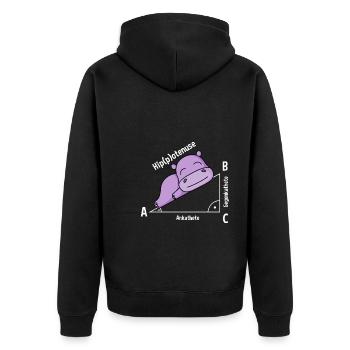 Professeur de mathématiques Hipotenuse Math - Veste à capuche bio Premium Unisexe - noir - Dos - Nico (187cm)