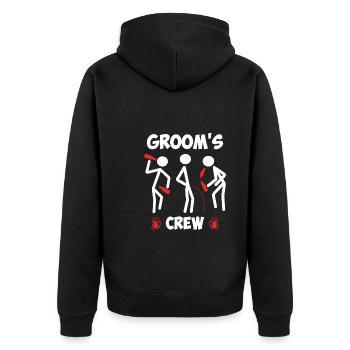 Jungesellenabschied Männer Team Bräutigam Hochzeit - Unisex Premium Bio Zip Hoodie - Schwarz - Hinten - Nico (187cm)