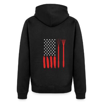 USA Gardener Data Center Jardinage - Veste à capuche bio Premium Unisexe - noir - Dos - Nico (187cm)