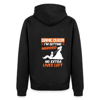 Game over - Jungesellenabschied Man Wedding - Veste à capuche bio Premium Unisexe - noir - Dos - Nico (187cm)