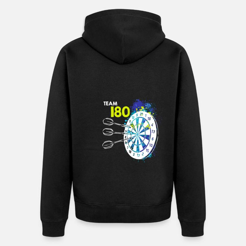 Team 180 Fléchettes 180 fléchettes 180 en fléchettes - Veste à capuche bio Premium Unisexe - noir