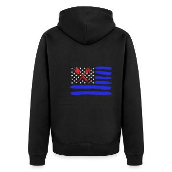 Fléchettes du drapeau des États-Unis pour les joueurs de fléchettes - Veste à capuche bio Premium Unisexe - noir - Dos - Nico (187cm)