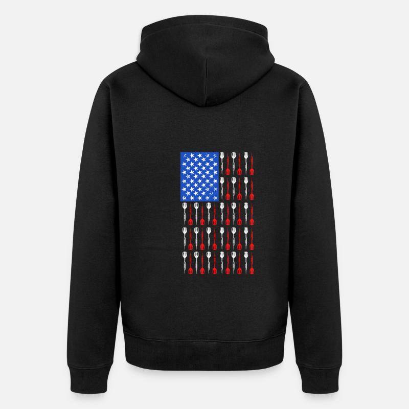 Dart Master USA Fléchettes Flèches - Veste à capuche bio Premium Unisexe - noir