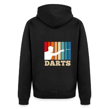 Darts player darts Dartboard Dart - Unisex Premium Organic Zip Hoodie - black - Back - Nico (187cm)