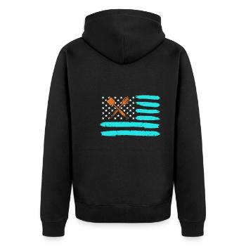 Fléchettes du drapeau des États-Unis pour les joueurs de fléchettes - Veste à capuche bio Premium Unisexe - noir - Dos - Nico (187cm)