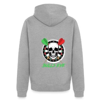 Bullseye Darts Bone Face Dartboard Dart - Veste à capuche bio Premium Unisexe - gris chiné - Dos - Nico (187cm)