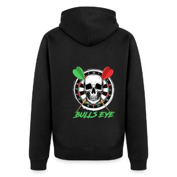 Bullseye Darts Bone Face Dartboard Dart - Veste à capuche bio Premium Unisexe - noir - Dos - Nico (187cm)