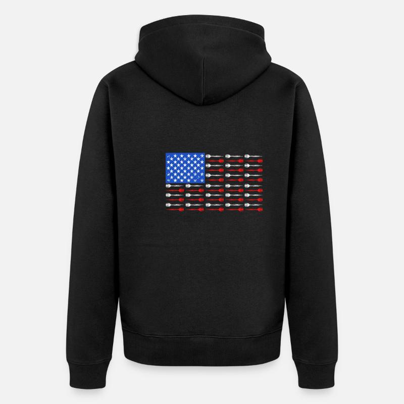 Dart Master USA Fléchettes Flèches - Veste à capuche bio Premium Unisexe - noir