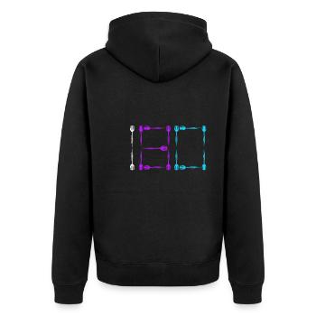 Darts 180 Dartpfeile 180er in Dart - Unisex Premium Bio Zip Hoodie - Schwarz - Hinten - Nico (187cm)