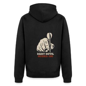 Dart Devil Score Dartpfeile 180 en fléchettes - Veste à capuche bio Premium Unisexe - noir - Dos - Nico (187cm)