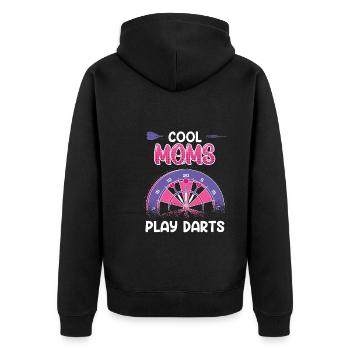 Cool Mamas Play Darts Women Darts Accessories Darts - Unisex Premium Organic Zip Hoodie - black - Back - Nico (187cm)