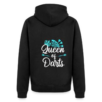 Queen of Darts Dart Accessoires Femmes en fléchettes - Veste à capuche bio Premium Unisexe - noir - Dos - Nico (187cm)