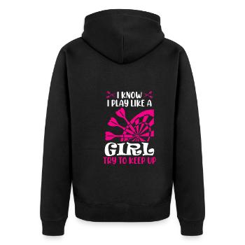 Girls Darts Women Darts Darts Dartboard Darts - Unisex Premium Organic Zip Hoodie - black - Back - Nico (187cm)