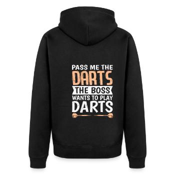 Chef Dart Play Women Darts Accessories Darts - Unisex Premium Organic Zip Hoodie - black - Back - Nico (187cm)
