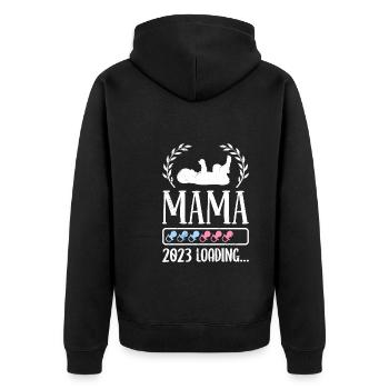 Maman 2023 charge enceinte Fille et Garçon Maman - Veste à capuche bio Premium Unisexe - noir - Dos - Nico (187cm)