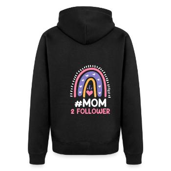 Hashtag Mor følgere gravid med tvillinger - Premium økologisk unisex-hættejakke - sort - Bagpå - Nico (187cm)