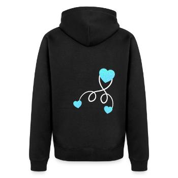 Bébé enceinte Amour enceinte de jumeaux - Veste à capuche bio Premium Unisexe - noir - Dos - Nico (187cm)