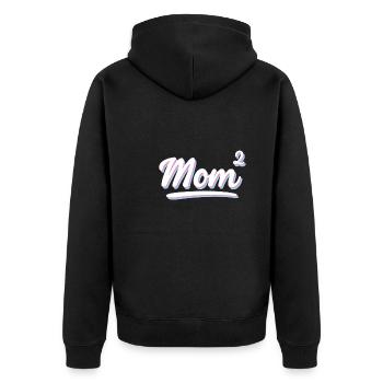 Mom hoch 2 Zwillinge Schwanger mit Zwillinge - Unisex Premium Bio Zip Hoodie - Schwarz - Hinten - Nico (187cm)