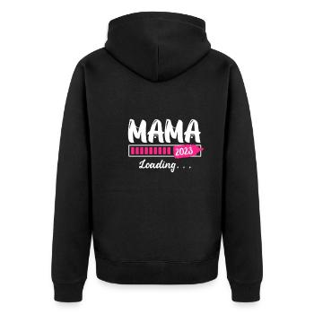 Mama to be 2023 pregnant with girl Mama - Unisex Premium Organic Zip Hoodie - black - Back - Nico (187cm)