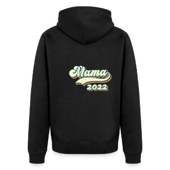 Mama 2022 - die beste Mutter der Welt - Unisex Premium Bio Zip Hoodie - Schwarz - Hinten - Nico (187cm)