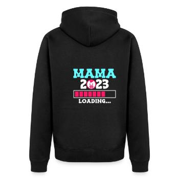 Mom 2023 Baby loading Pregnant with boy - Unisex Premium Organic Zip Hoodie - black - Back - Nico (187cm)