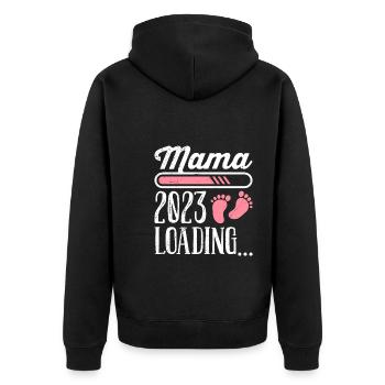 Maman 2023 chargement Mère Fille enceinte Maman - Veste à capuche bio Premium Unisexe - noir - Dos - Nico (187cm)