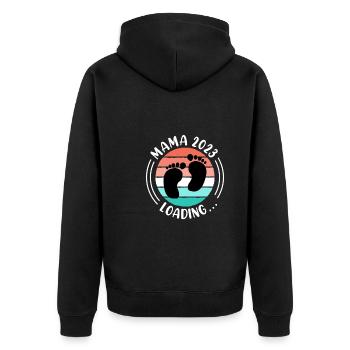Maman 2023 enceinte d’une fille Garçon Maman - Veste à capuche bio Premium Unisexe - noir - Dos - Nico (187cm)
