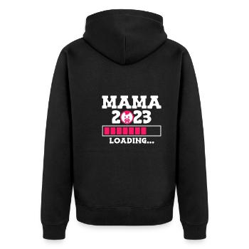Mom 2023 Baby loading Pregnant with Girl - Unisex Premium Organic Zip Hoodie - black - Back - Nico (187cm)