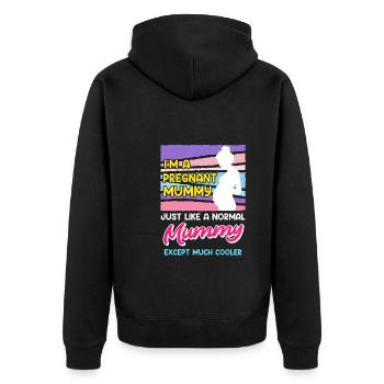 Mère enceinte Être Maman enceinte - Veste à capuche bio Premium Unisexe - noir - Dos - Nico (187cm)