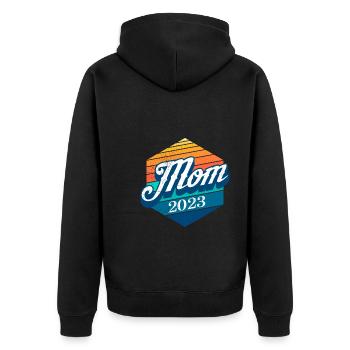 Maman 2023 - tomber enceinte Grossesse - Veste à capuche bio Premium Unisexe - noir - Dos - Nico (187cm)