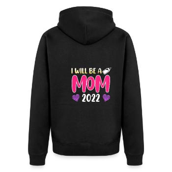 Mère 2022 enceinte d’une jeune fille Maman - Veste à capuche bio Premium Unisexe - noir - Dos - Nico (187cm)