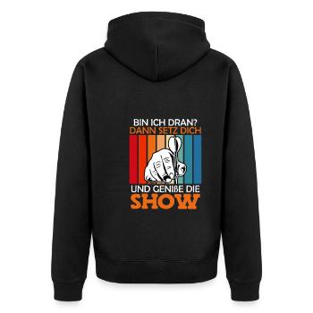 Dart spielen Darts Show Punktzahl Dart - Unisex Premium Bio Zip Hoodie - Schwarz - Hinten - Nico (187cm)