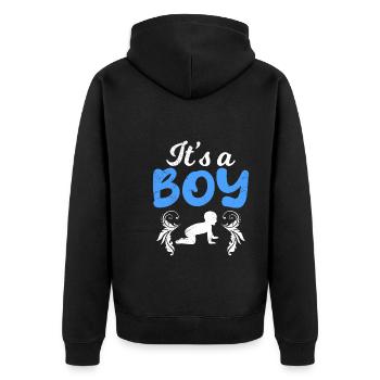 It s a boy - Boys mom pregnant with boy - Unisex Premium Organic Zip Hoodie - black - Back - Nico (187cm)