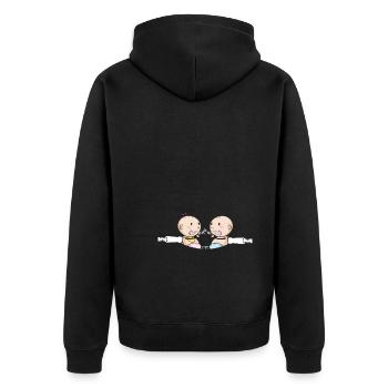 Mère Jumelles Frères et sœurs Jeunes filles Maman - Veste à capuche bio Premium Unisexe - noir - Dos - Nico (187cm)