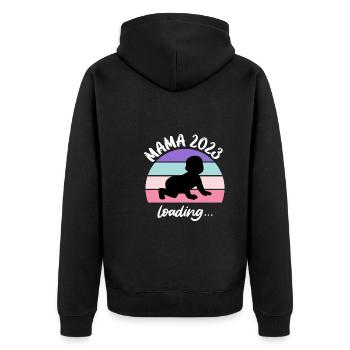 Maman 2023 Chargement de bébé Jeunes filles enceintes - Veste à capuche bio Premium Unisexe - noir - Dos - Nico (187cm)