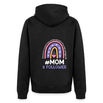 Hashtag Mor følgere gravid med tvillinger - Premium økologisk unisex-hættejakke - sort - Bagpå - Nico (187cm)