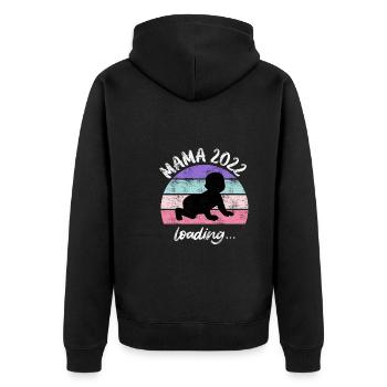 Maman 2023 Chargement de bébé Jeunes filles enceintes - Veste à capuche bio Premium Unisexe - noir - Dos - Nico (187cm)