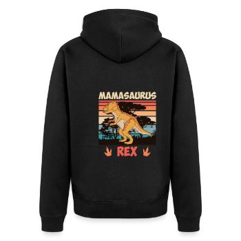 Dinosaur Kids Mamasaurus Rex Mother Mom - Unisex Premium Organic Zip Hoodie - black - Back - Nico (187cm)