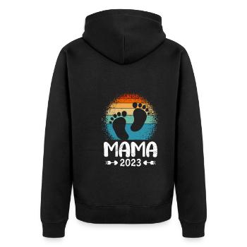 Maman 2023 Mère Tomber enceinte Grossesse - Veste à capuche bio Premium Unisexe - noir - Dos - Nico (187cm)
