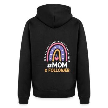 Hashtag Mor følgere gravid med tvillinger - Premium økologisk unisex-hættejakke - sort - Bagpå - Nico (187cm)