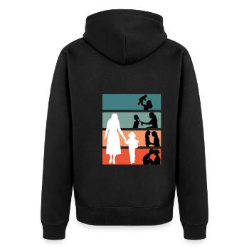 Mère pour la vie Famille Les enfants grandissent maman - Veste à capuche bio Premium Unisexe - noir - Dos - Nico (187cm)