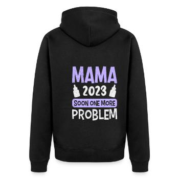 Maman 2023 Problèmes de bébé Bientôt un enfant de plus Maman - Veste à capuche bio Premium Unisexe - noir - Dos - Nico (187cm)