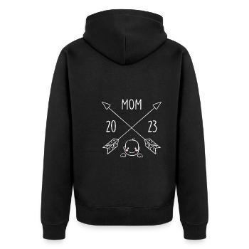 Maman 2023 Enceinte d’une fille Garçon Super Maman - Veste à capuche bio Premium Unisexe - noir - Dos - Nico (187cm)