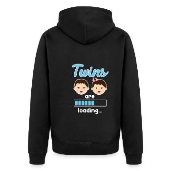 Twins Pregnant With Twins Young Girl - Unisex Premium Organic Zip Hoodie - black - Back - Nico (187cm)