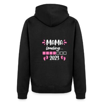 Mom 2023 Baby loading Pregnant with Girl - Unisex Premium Organic Zip Hoodie - black - Back - Nico (187cm)