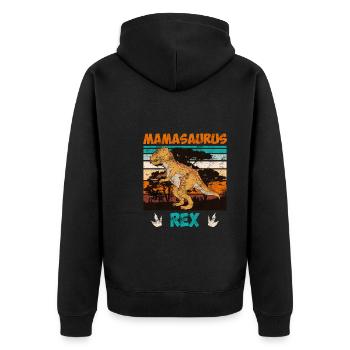 Dinosaur Kids Mamasaurus Rex Mother Mom - Unisex Premium Organic Zip Hoodie - black - Back - Nico (187cm)
