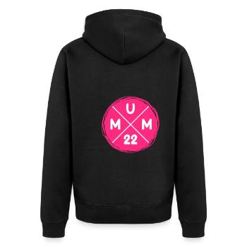 Mama 2022 Werdende Mama Schwangerschaft Mum 2022 - Unisex Premium Bio Zip Hoodie - Schwarz - Hinten - Nico (187cm)